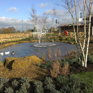 New Housing Development Landscaping with Ornamental Pond Feature